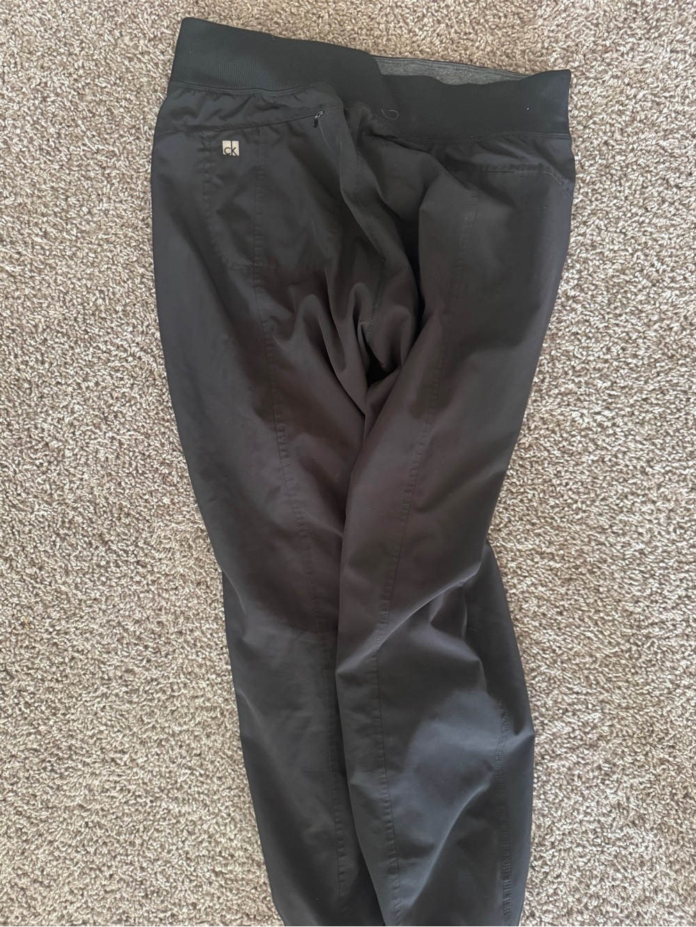 Calvin Klein Women's Black Stretch Chinos with Knit Waistband